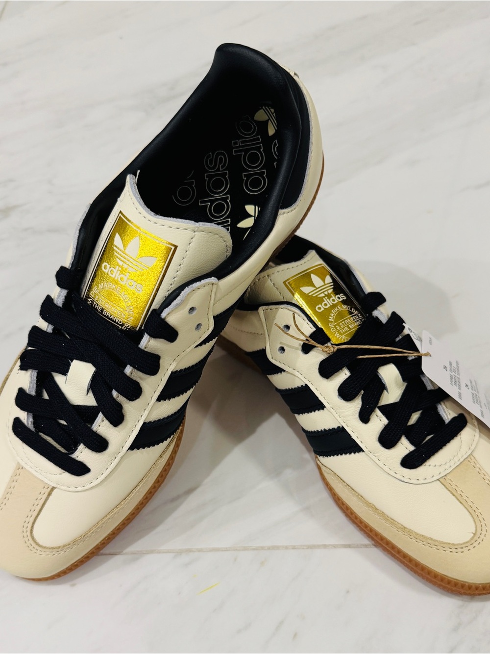adidas Cream and Black Samba OG Women’s Sneakers - Picture 2 of 5